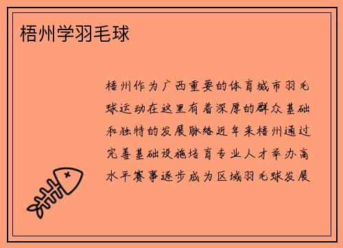 梧州学羽毛球